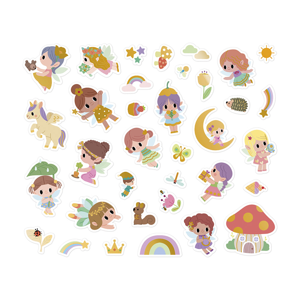 200 stickers en planche fées