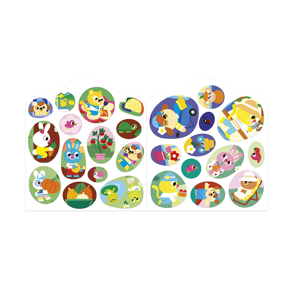 Cahier de stickers et décors le jardin