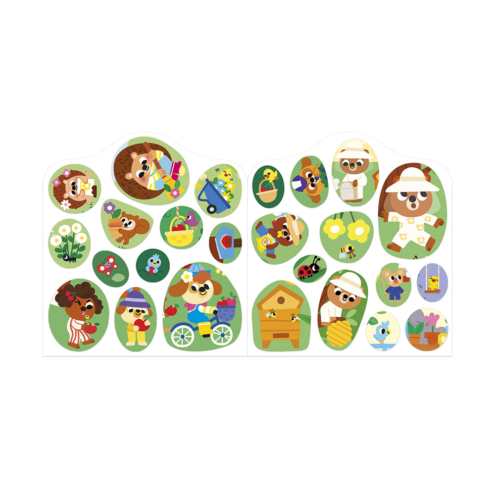 Cahier de stickers et décors le jardin