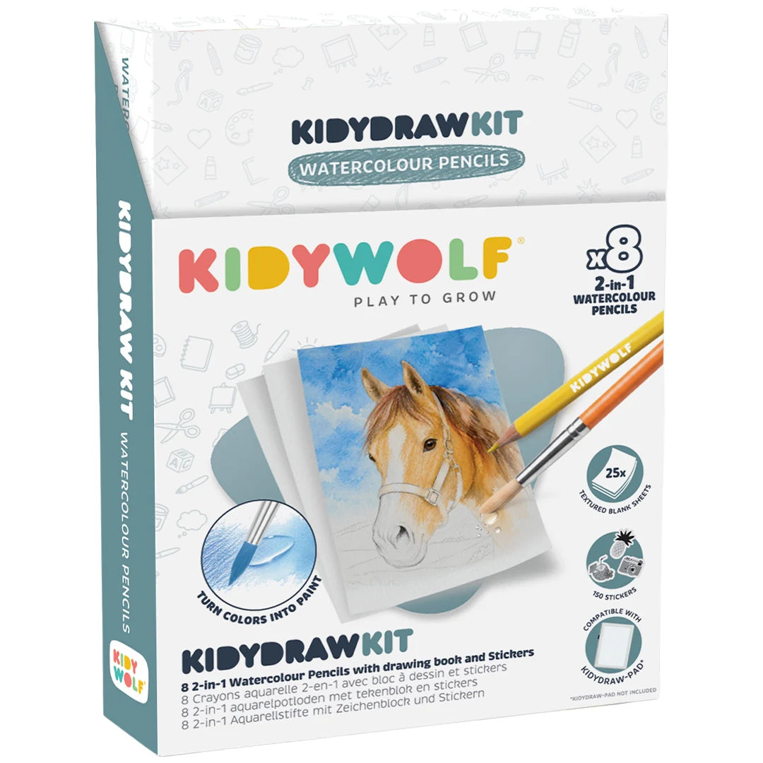 KIDYDRAW-KIT Aquarelle – Kit de dessin créatif – Kidywolf