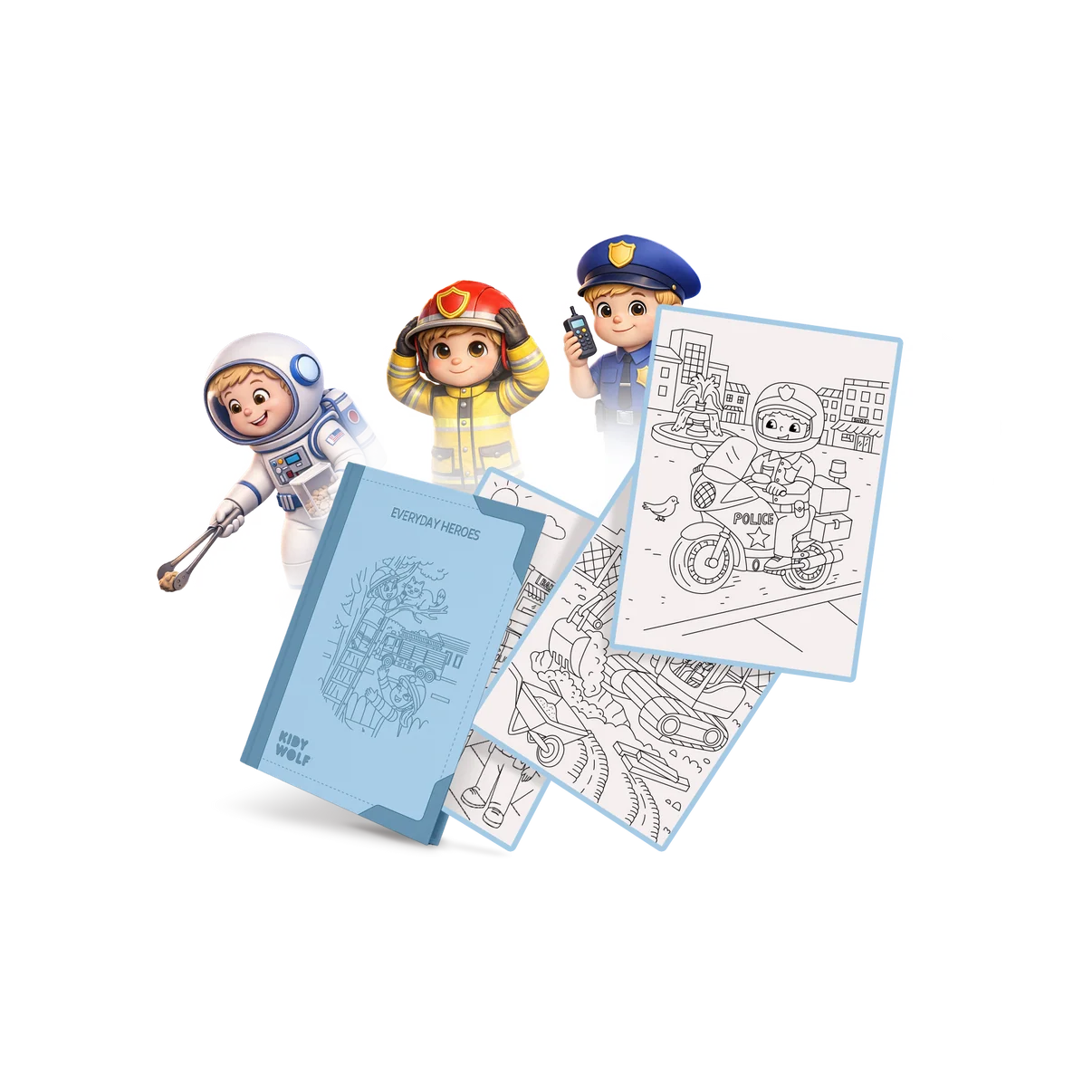 Recharge KIDYDRAW-PAD – Héros du quotidien – Kidywolf