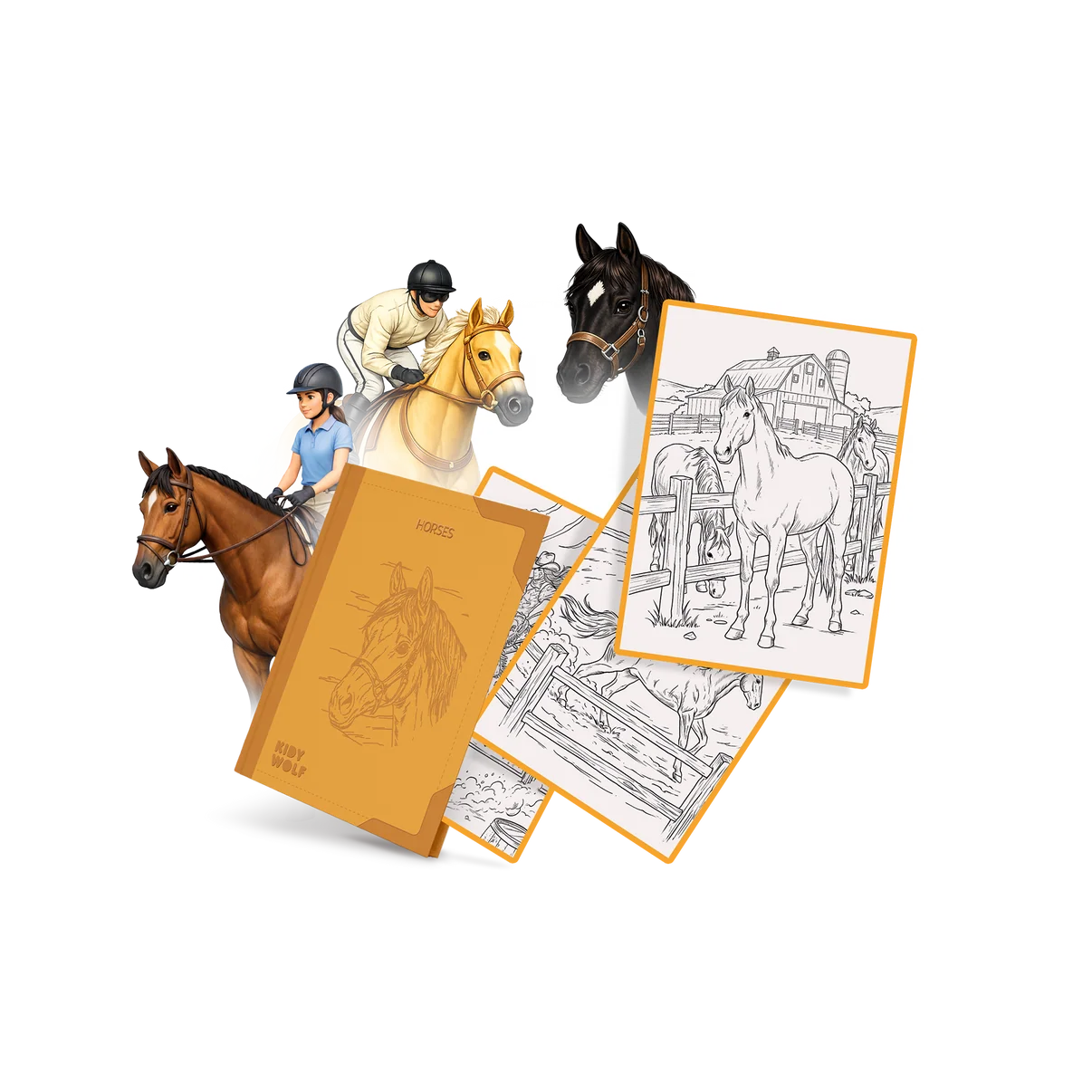 Recharge KIDYDRAW-PAD – Chevaux – Kidywolf