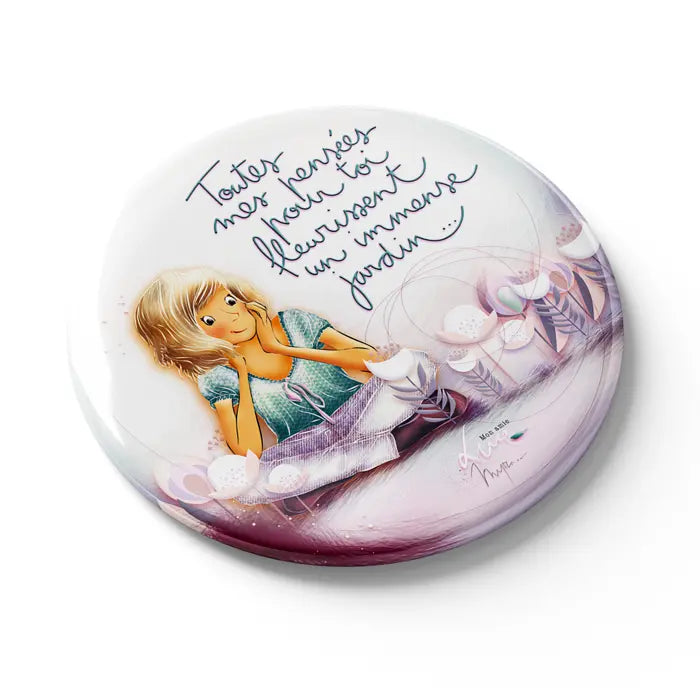 Magnet "Toutes mes pensées pour toi fleurissent un immense jardin" - Mon Amie Luce