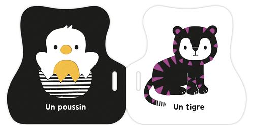 Mon premier livre poussette en noir et blanc - Animaux mignons