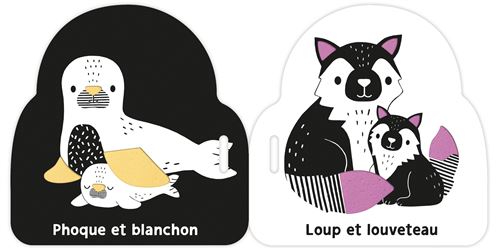Mon premier livre poussette en noir et blanc - Bébés animaux