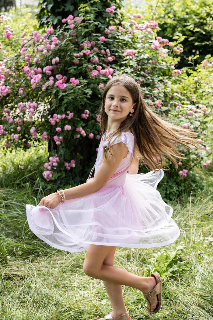 Robe Twirl à Sequins Roses
