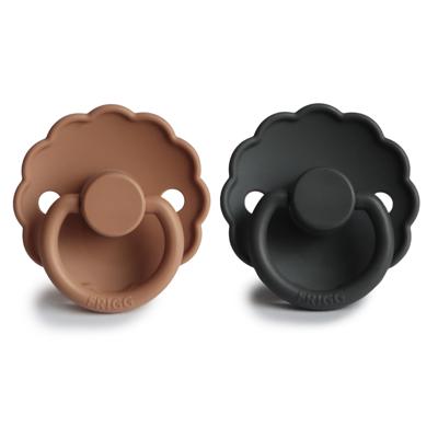 Tétines en silicone 2 pièces Daisy Graphite/peach bronze