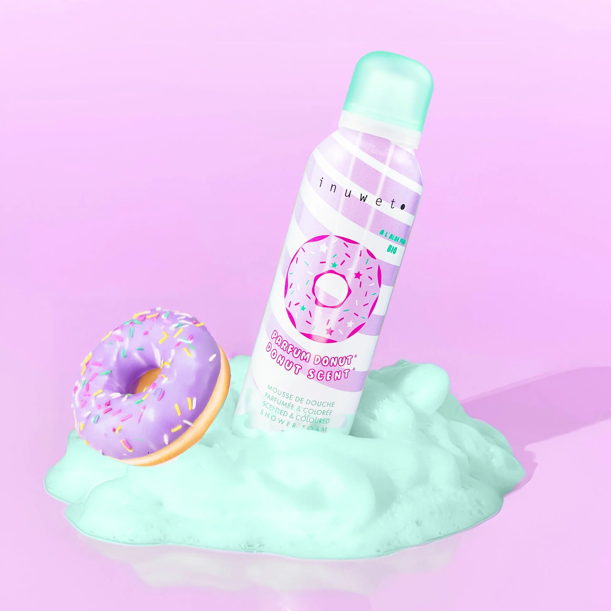 Coffret mousse de douche et accessoires " fun bath box" - Donuts