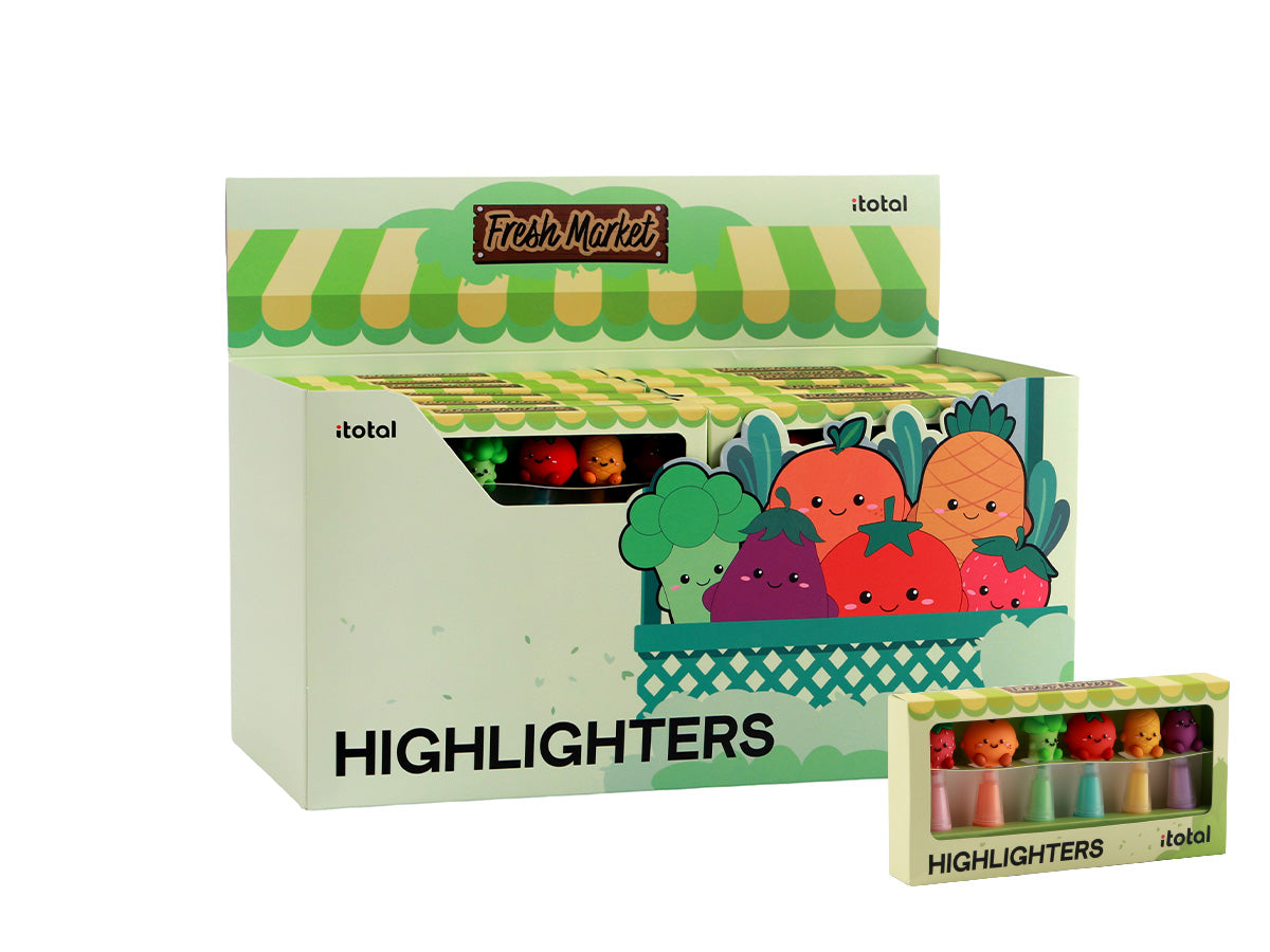 Mini surligneurs verts – 6 couleurs mignons et pratiques