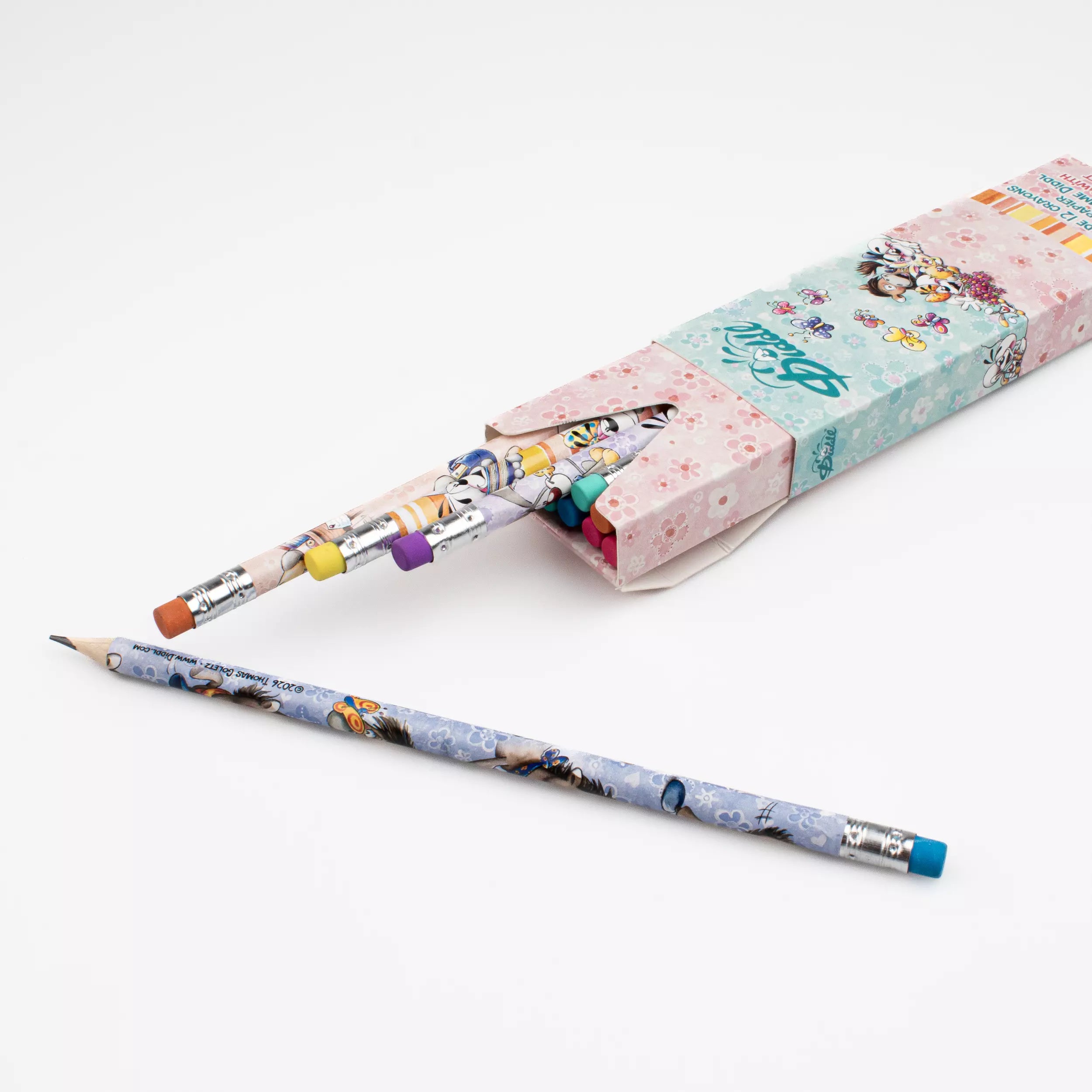 Boite de 12 crayons à papier avec gomme Diddl