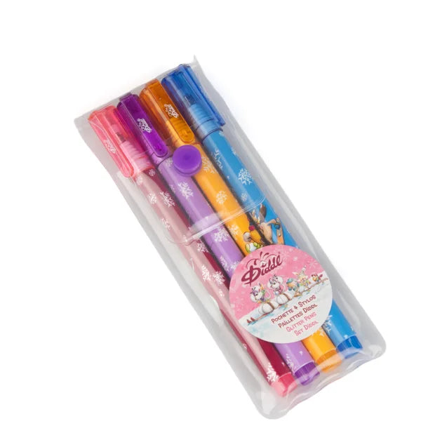 Pochette 4 stylos pailletés – Collection Hiver - Diddl