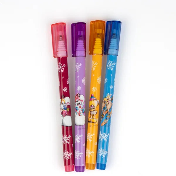 Pochette 4 stylos pailletés – Collection Hiver - Diddl