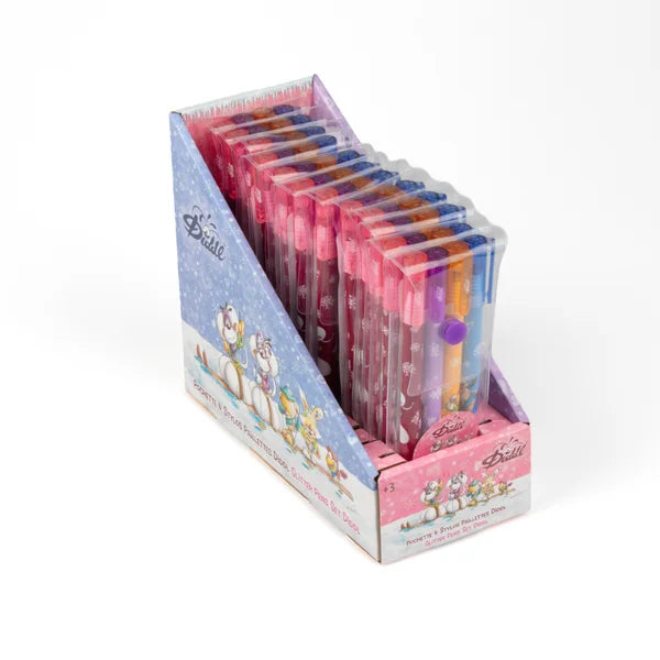 Pochette 4 stylos pailletés – Collection Hiver - Diddl