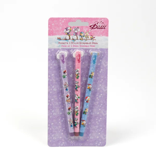Pochette 3 stylos effaçable – Collection Hiver - Diddl