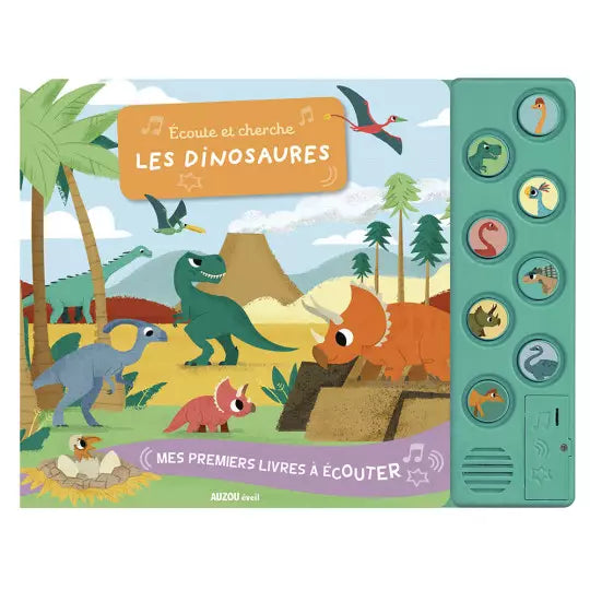 Mes premiers livres à écouter - Écoute et cherche les dinosaures