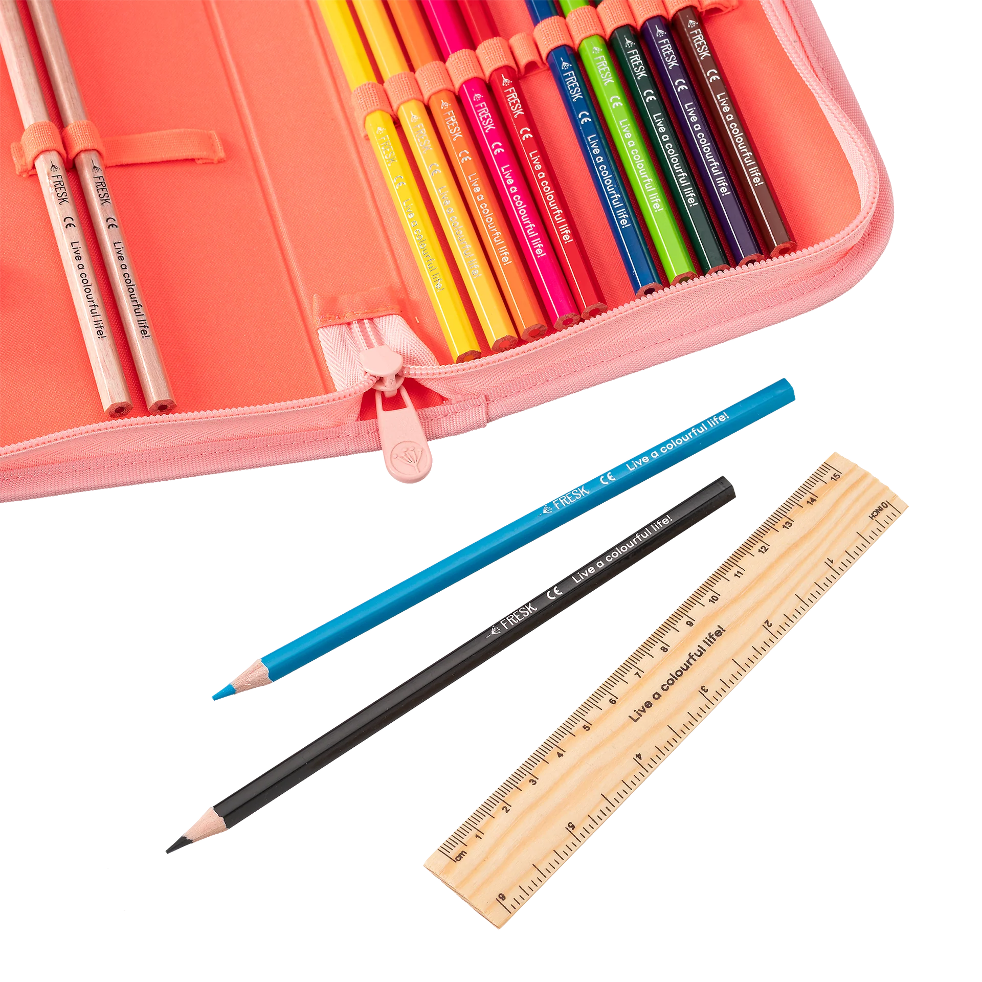 Trousse garnie Fresk – Citron – Crayons et accessoires