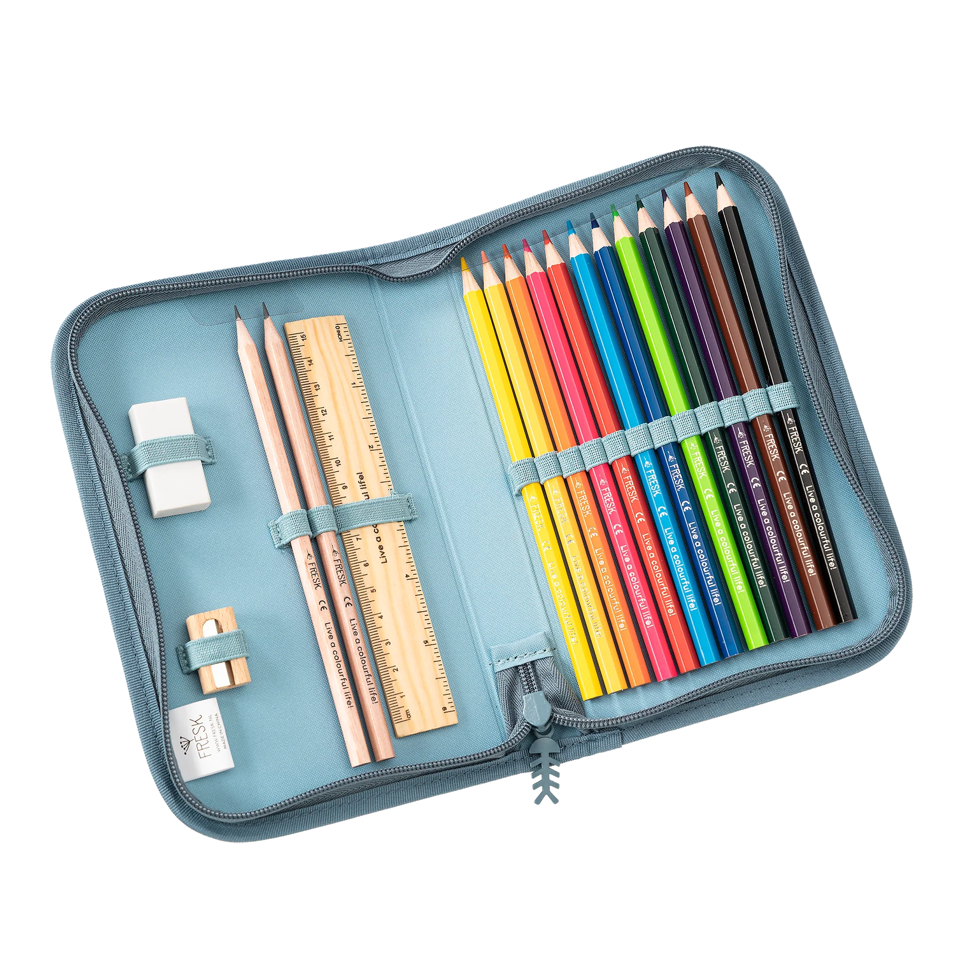 Trousse garnie Fresk – Requin  – Crayons et accessoires