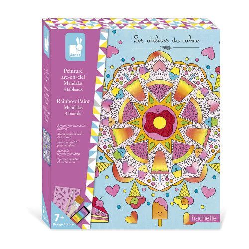 Kit Créatif - 4 Tableaux Peinture Arc-en-Ciel Mandala