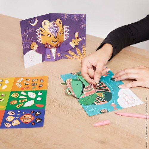 Kit Créatif - 6 Cartes Pop-Up Animaux à Créer