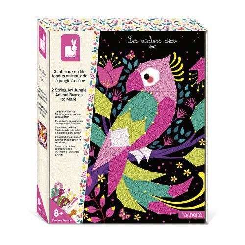 Kit Créatif - Coffret 2 Tableaux Fils Tendus Animaux de la Jungle à Créer