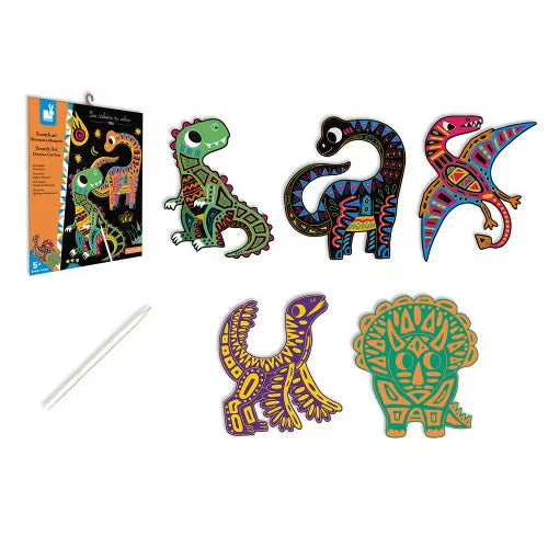 Kit Créatif - Scratch Art Dinosaures Silhouettés