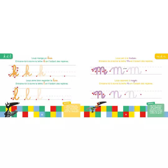 Livre ardoise - Les lettres minuscules avec loup