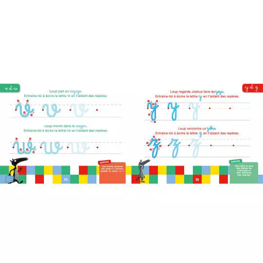 Livre ardoise - Les lettres minuscules avec loup