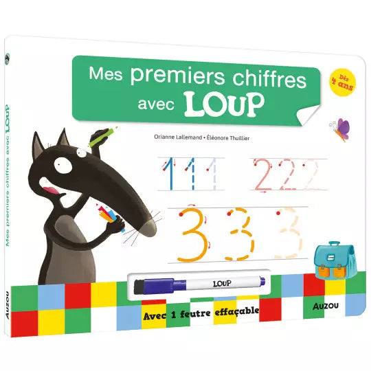Livre ardoise - Mes premiers chiffres avec loup