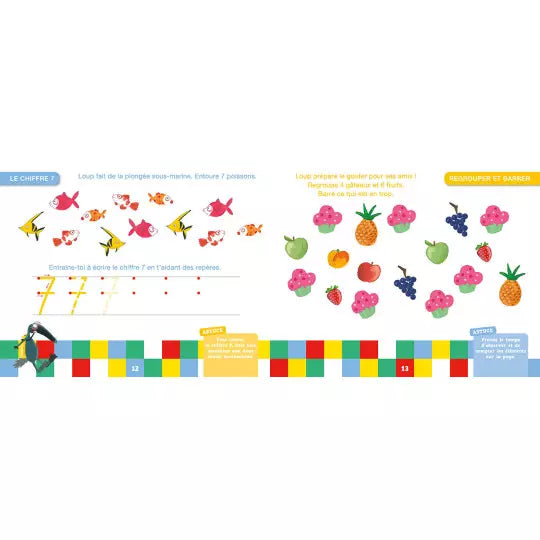 Livre ardoise - Mes premiers chiffres avec loup