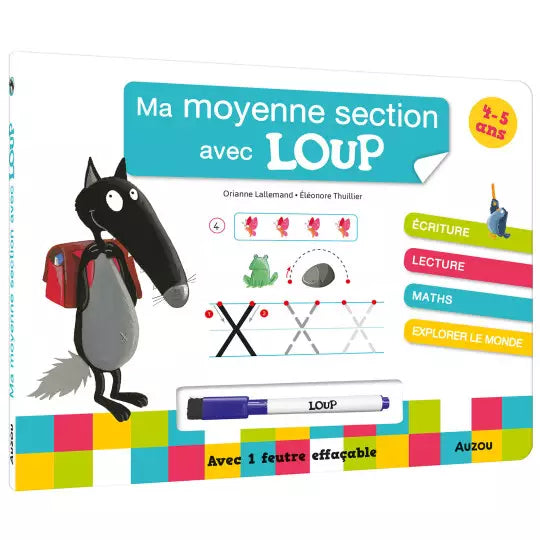 Ma moyenne section avec loup - Livre-ardoise