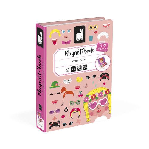 Magnéti'book Crazy Faces fille, 55 magnets