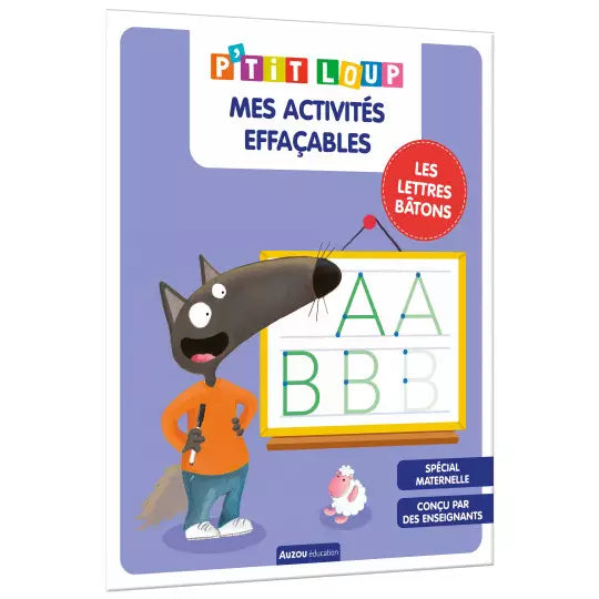 Mes activités effaçables p'tit loup - Lettres bâtons