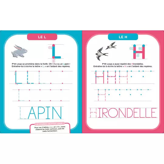 Mes activités effaçables p'tit loup - Lettres bâtons