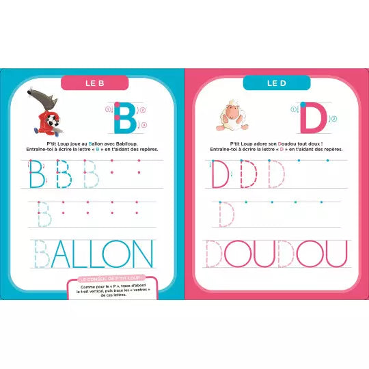 Mes activités effaçables p'tit loup - Lettres bâtons