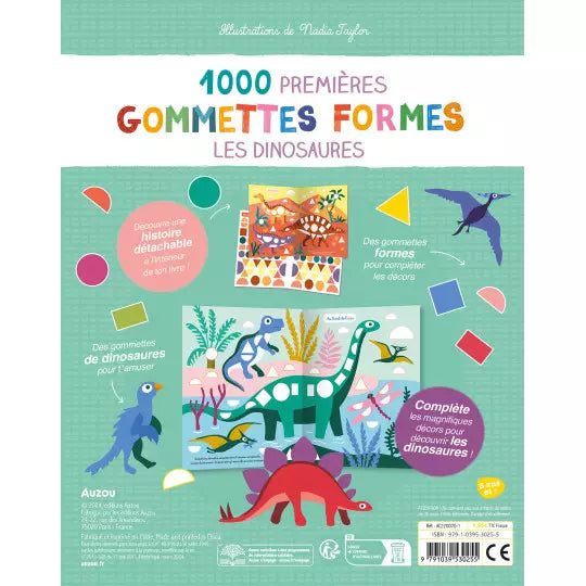 Mes tout premiers autocollants - 1000 gommettes formes - Dinosaures