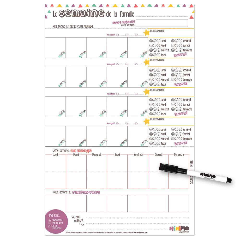 Organisateur familial Une semaine à la fois