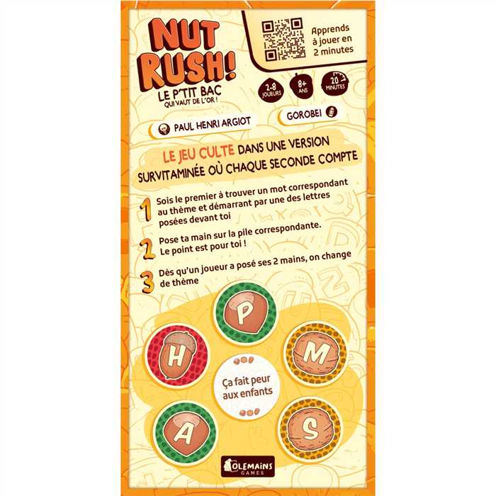 Nut Rush ! – Le P’tit Bac qui vaut de l’Or