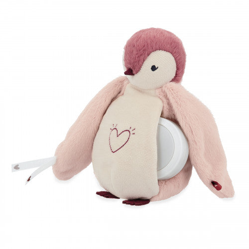 Peluche veilleuse manchot Rose